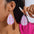 Wholesale Pink Leather Big Tear Drop Earrings