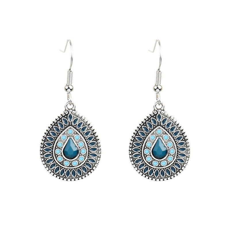 Wholesale Vintage Alloy Geometric Water Drop Oil Drop Tassel Earrings Party Jewelry Accessory