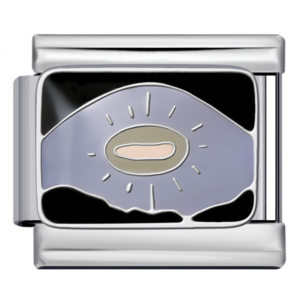 Wholesale 5pcs Italian Charm Bracelet 9mm DIY Splicing Black Pink Pattern Stainless Steel Composable Bracelet