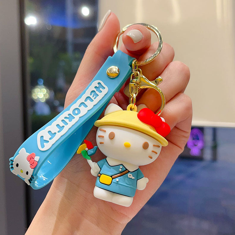 Wholesale Cartoon Cat Keychain Decorative Bag Charm Car Key Accessory Gift for Couples