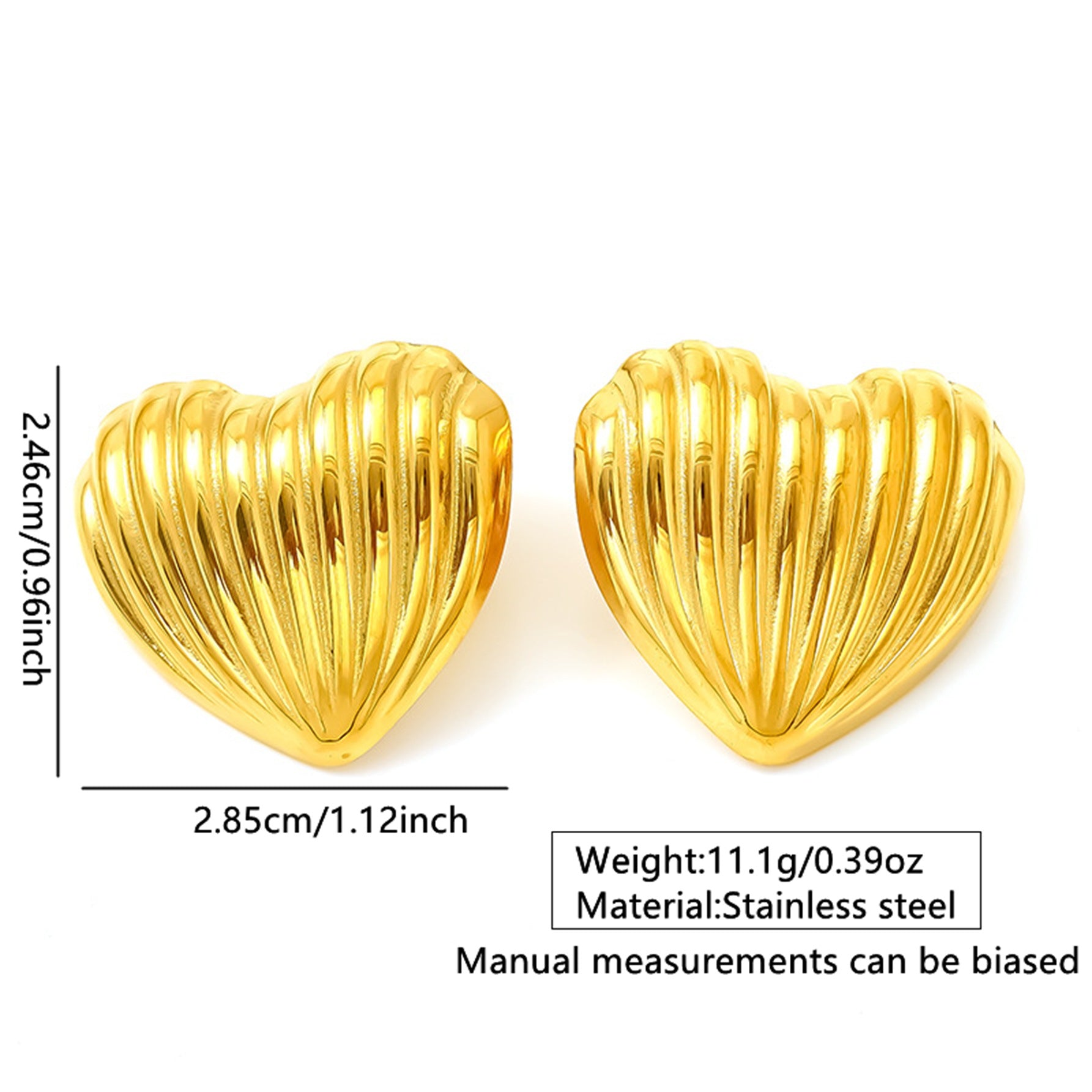 Wholesale Stainless Steel Heart Petal Earrings