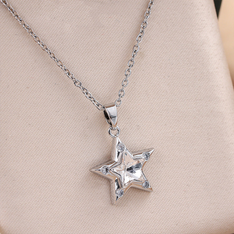 Wholesale Gold Five-pointed Star Pendant Titanium Steel Necklace ACC-NE-Chengy006