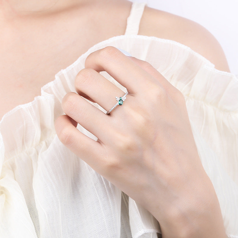 Wholesale S925 sterling silver beehive insect ring