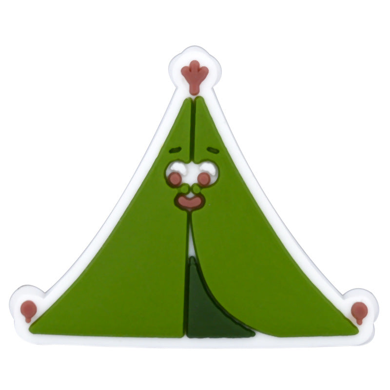 Wholesale Random 100pcs Cartoon Camping Series PVC Soft Rubber Shoe Buckle Decoration ACC-SC-RYY061