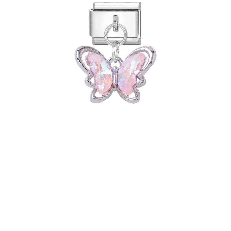 Wholesale Stylish DIY Bracelet Kit Titanium Steel Purple Pink Butterfly Star Charms Jewelry Accessory