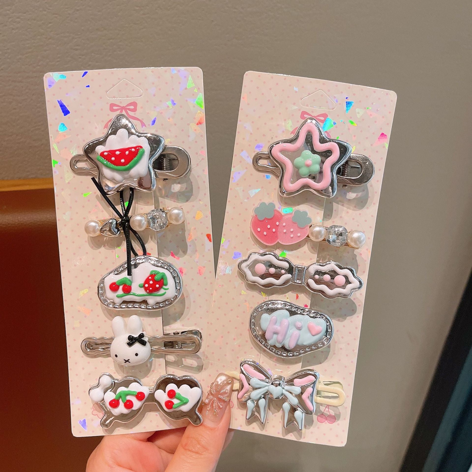 Wholesale Sweet  Cute Cartoon Style  Girl  Stars and Cat Kids Hair Clips