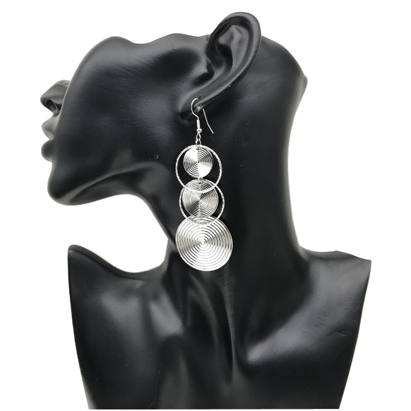 Wholesale Metal Electroplated Long Hoop Earrings ACC-ES-FX052