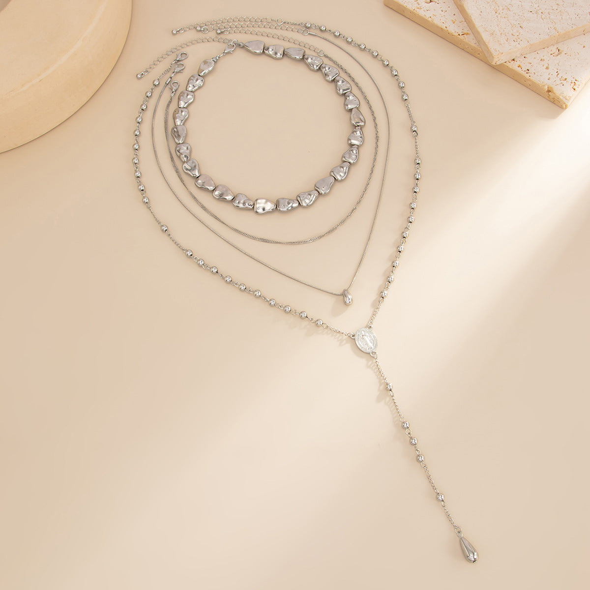 Wholesale Asymmetrical Special-Shaped Ccb Beaded Long Necklace