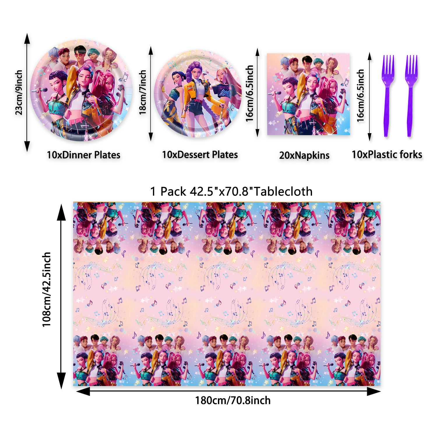 Wholesale KPOP  birthday party decoration tableware supplies atmosphere layout five-piece set kpop