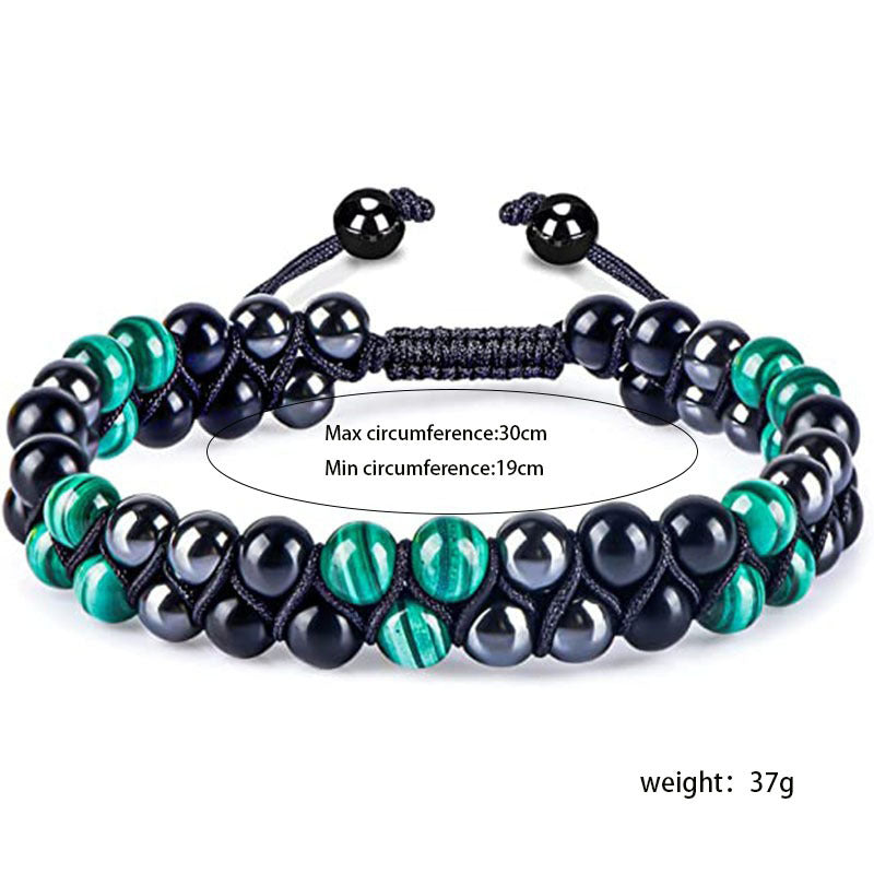 Wholesale  8MM Blue Tiger Eye Black Magnet Bracelet
