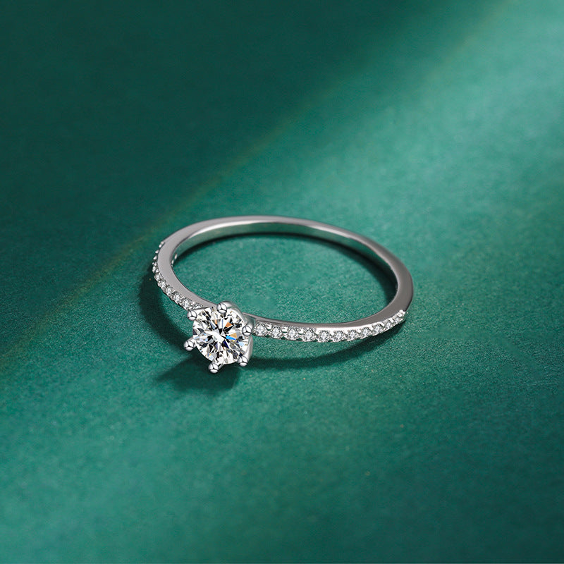 Wholesale s925 sterling silver micro inlaid small zircon ring