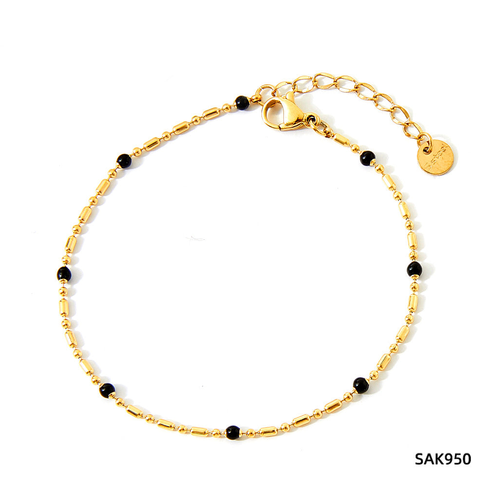 Wholesale Stainless steel bracelet stitching zircon bracelet set