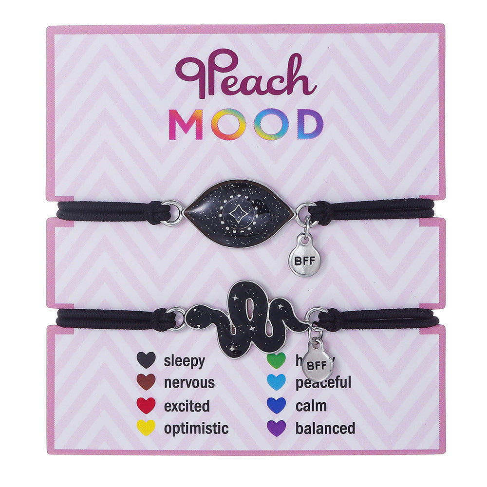 Wholesale Thermochromic Cartoon Pattern Elastic Bracelet Alloy Oil Drop Children' s Bracelet