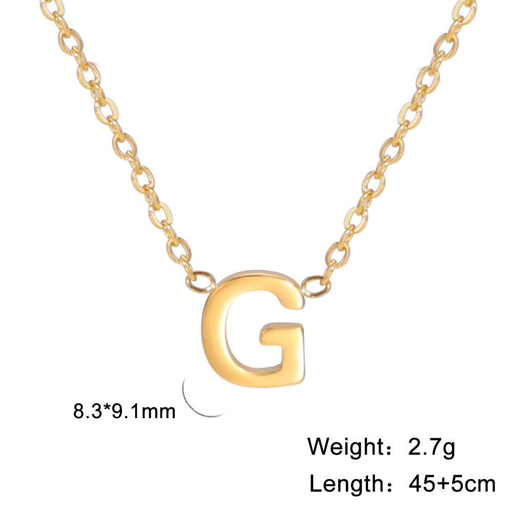 Wholesale Letter Gold 18k Real Gold Electroplated Stainless Steel Necklace
