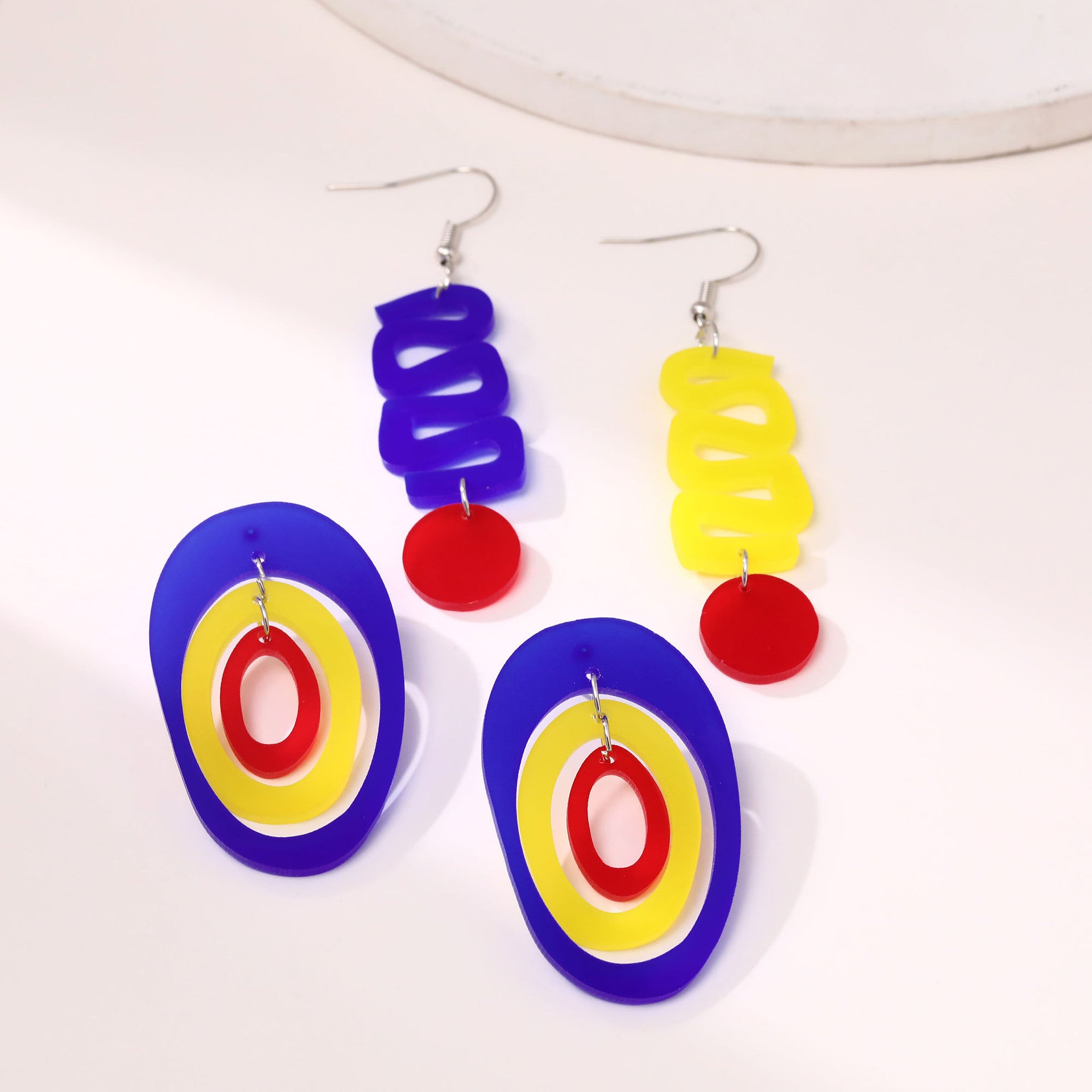 Wholesale  acrylic wooden earrings fashion love geometric earrings
