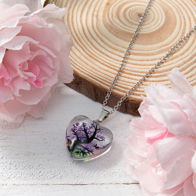 Wholesale love eternal life flower pendant necklace