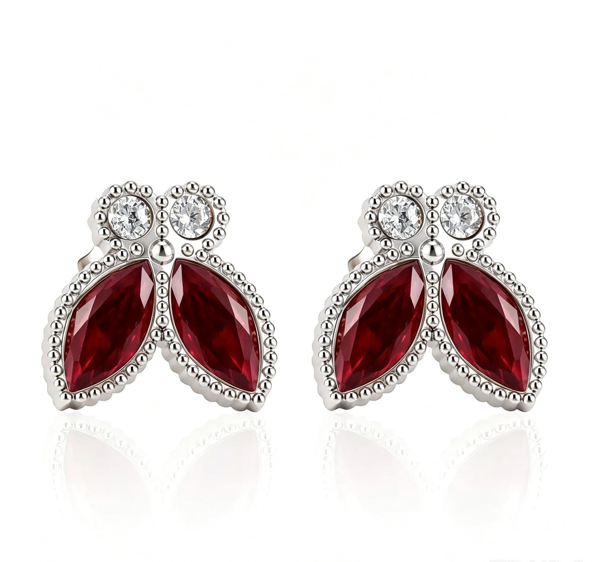 Wholesale Butterfly Cubic Zirconia Earring Set - 18K Gold Plated Stainless Steel,  Women' s Fashion Jewelry Accessory
