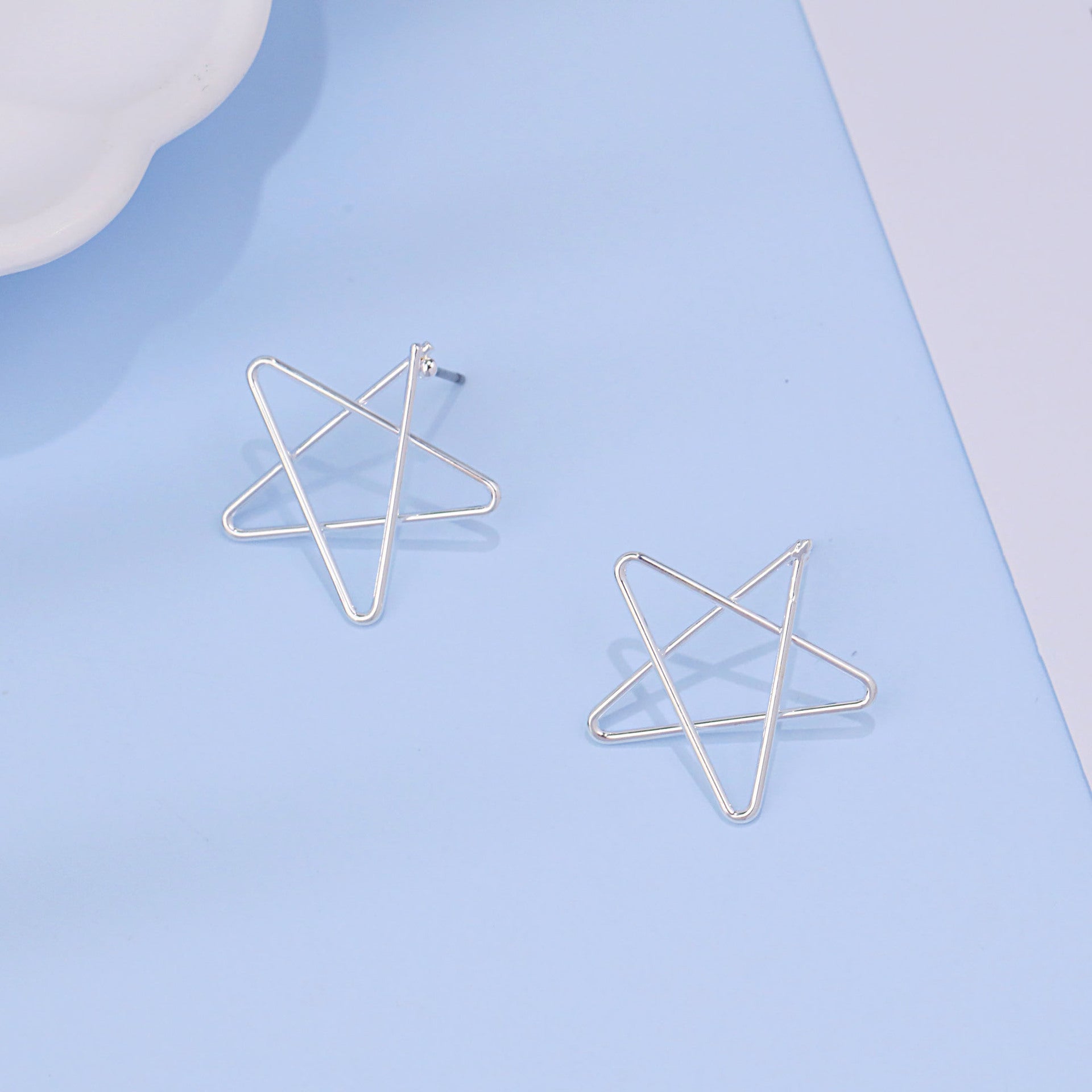 Wholesale Metal Iron Wire Five-pointed Star Earrings