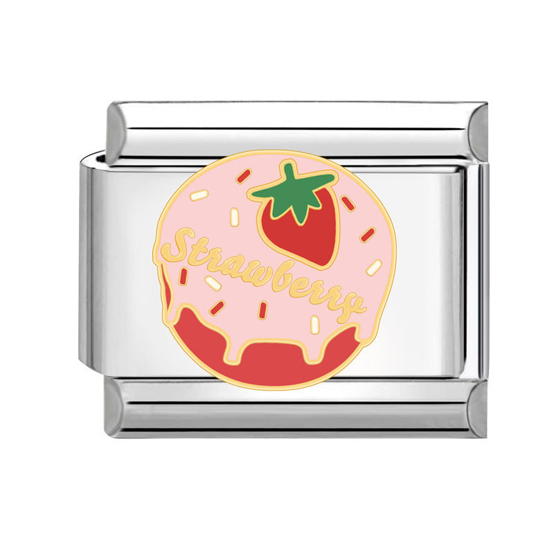 Wholesale 9mm Italian Charm Starter Bracelets DIY Cartoon Cake Stainless Steel Composable Bracelet