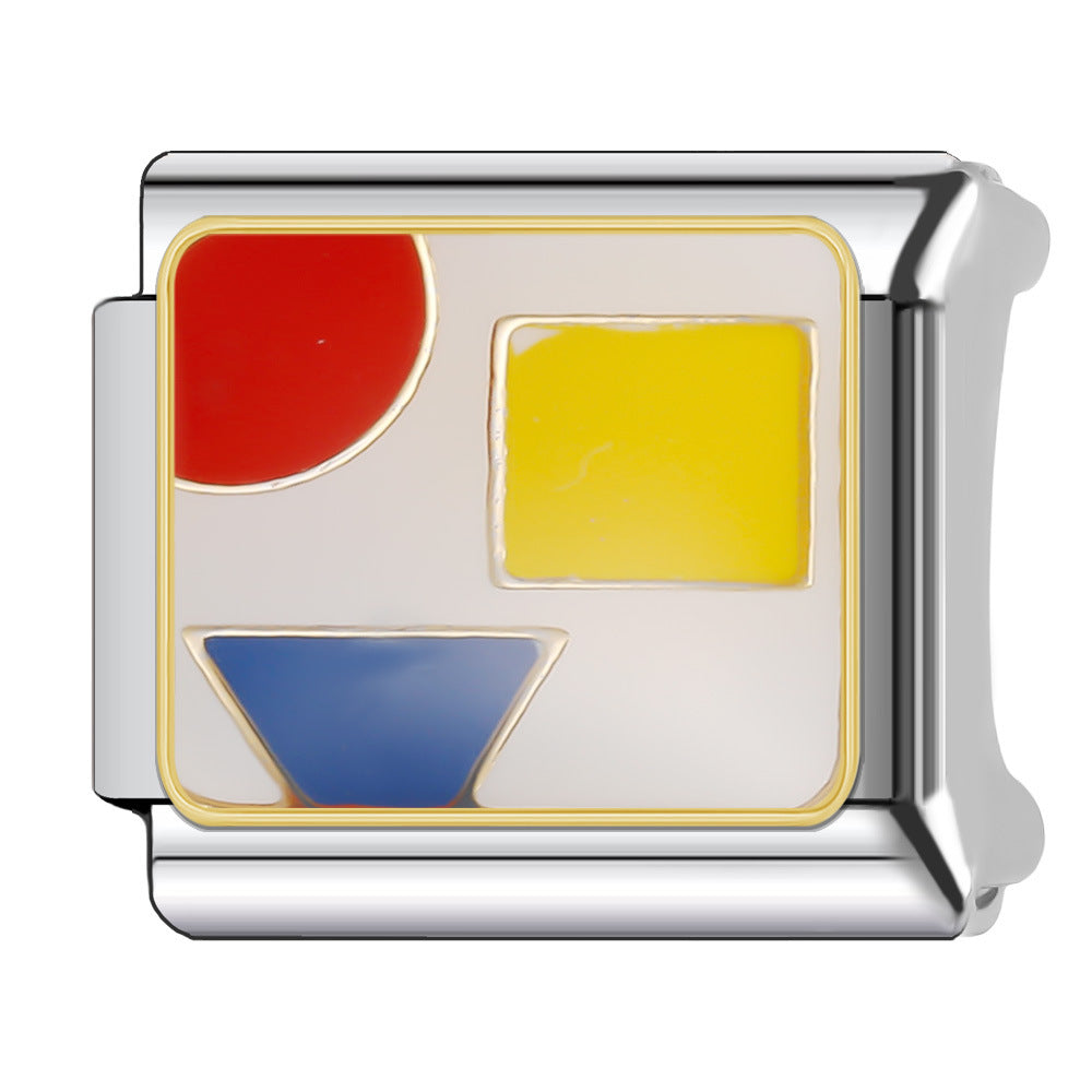 Wholesale Italian Charm Bracelet 9mm DIY Splicing Versatile Grid Series Stainless Steel Composable Bracelet