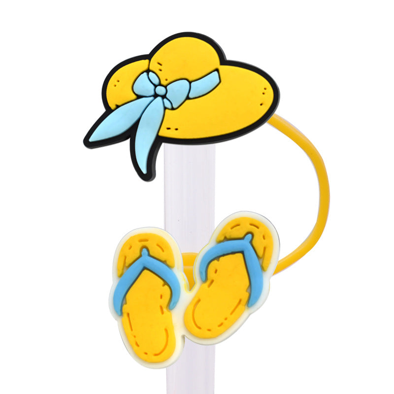 Wholesale Random 100pcs  PVC Soft Straw Tube Cap