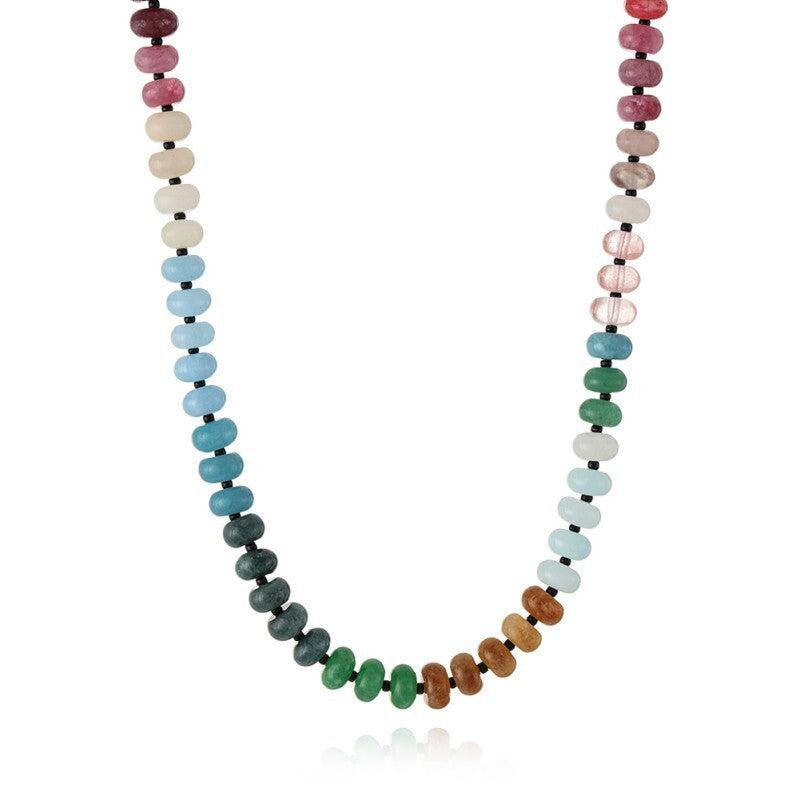 Wholesale  Color Dopamine Handmade Natural Stone Beaded Necklace