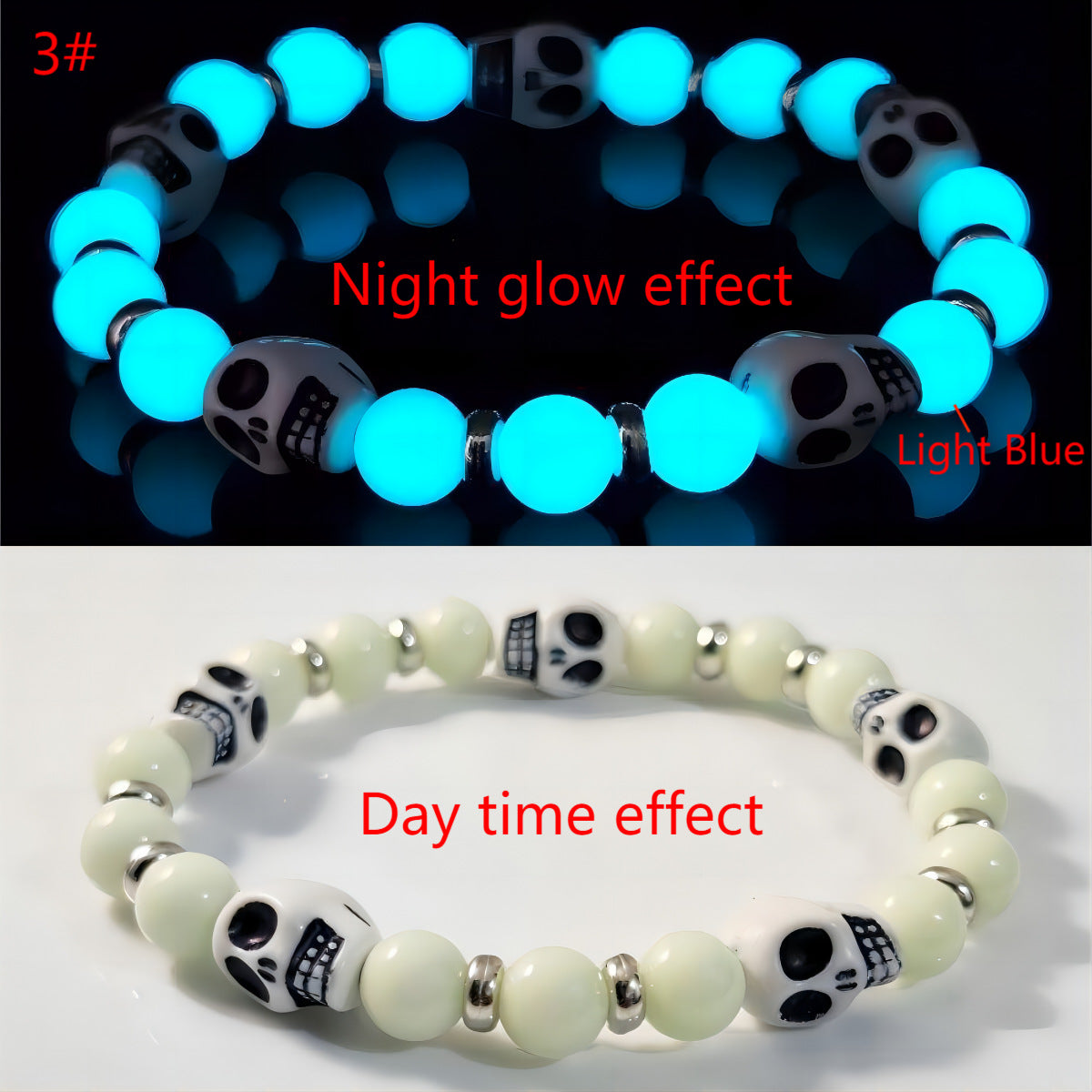 Wholesale   Luminous Skull Bracelet Colorful Ghost  Bracelet