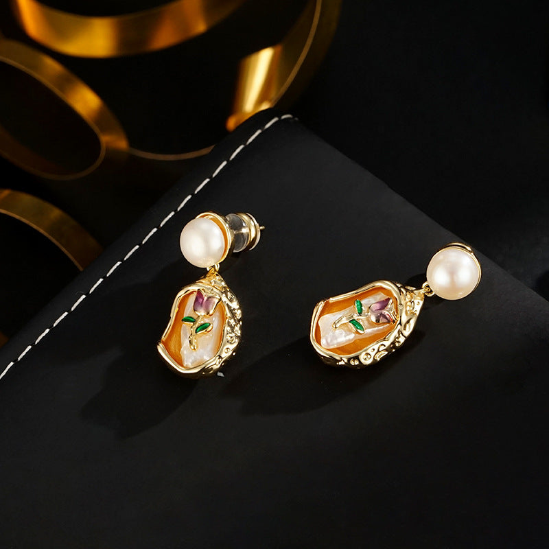Wholesale S925 Silver Pin Rose Earrings