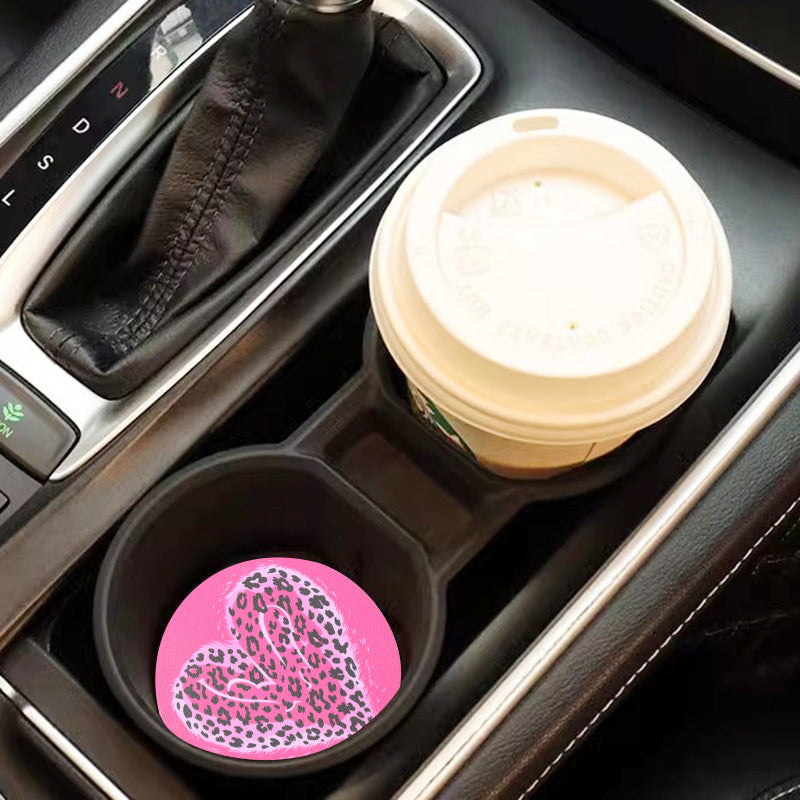 Wholesale Bow Cow Love Milk Tea Ice Cream Pattern Leather Coaster Cup Accessories ACC-CA-YTian003