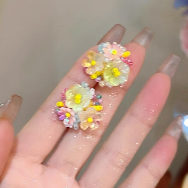 Wholesale  colorful flower beaded earrings