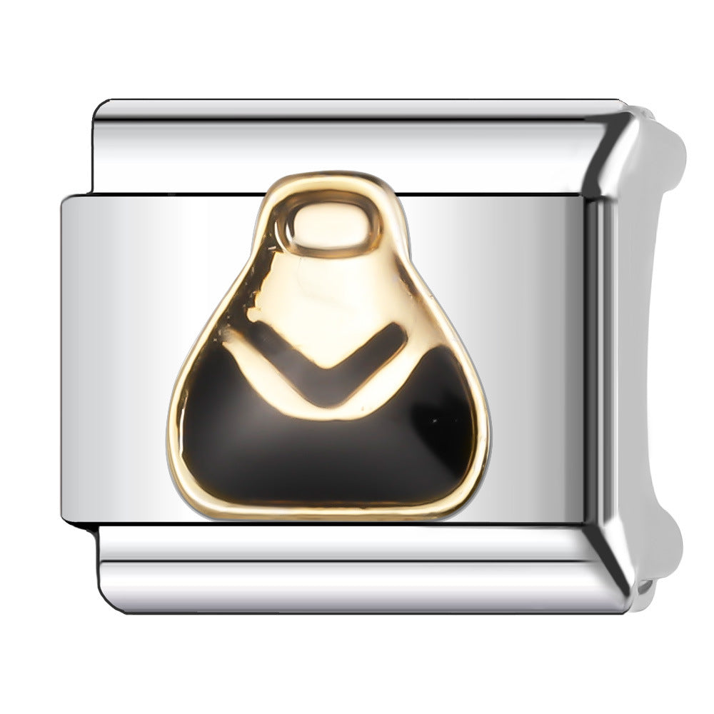 Wholesale Italian Charm Bracelet 9mm DIY Splicing Gold Chess Series Stainless Steel Composable Bracelet