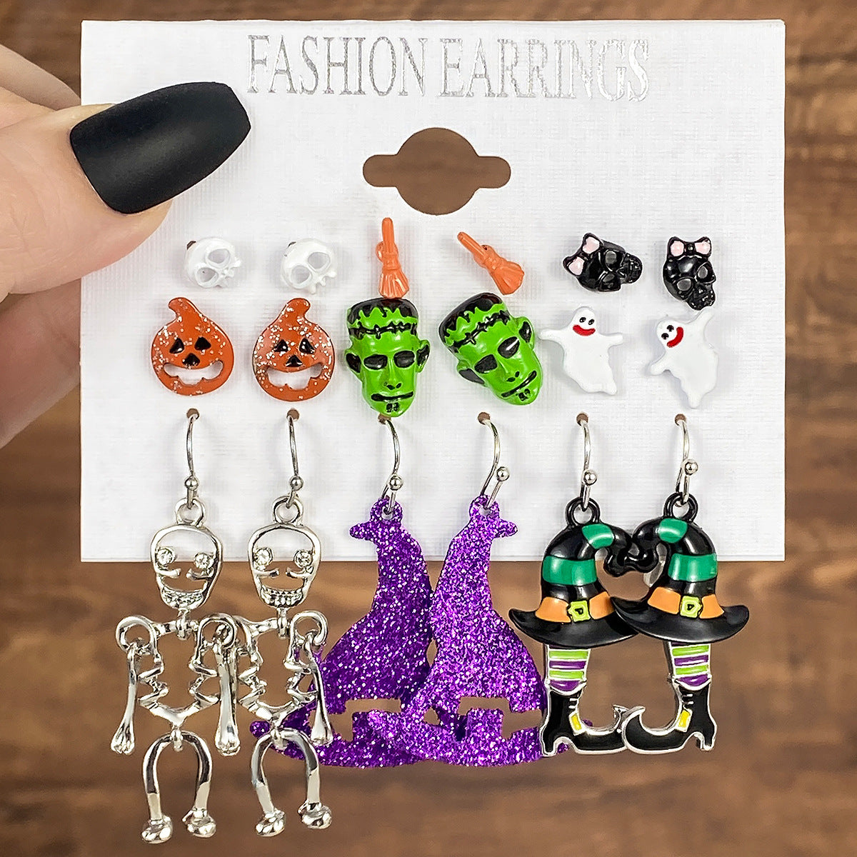 Wholesale Halloween Horror Alloy Oil Drop Earrings ACC-ES-Anduo004