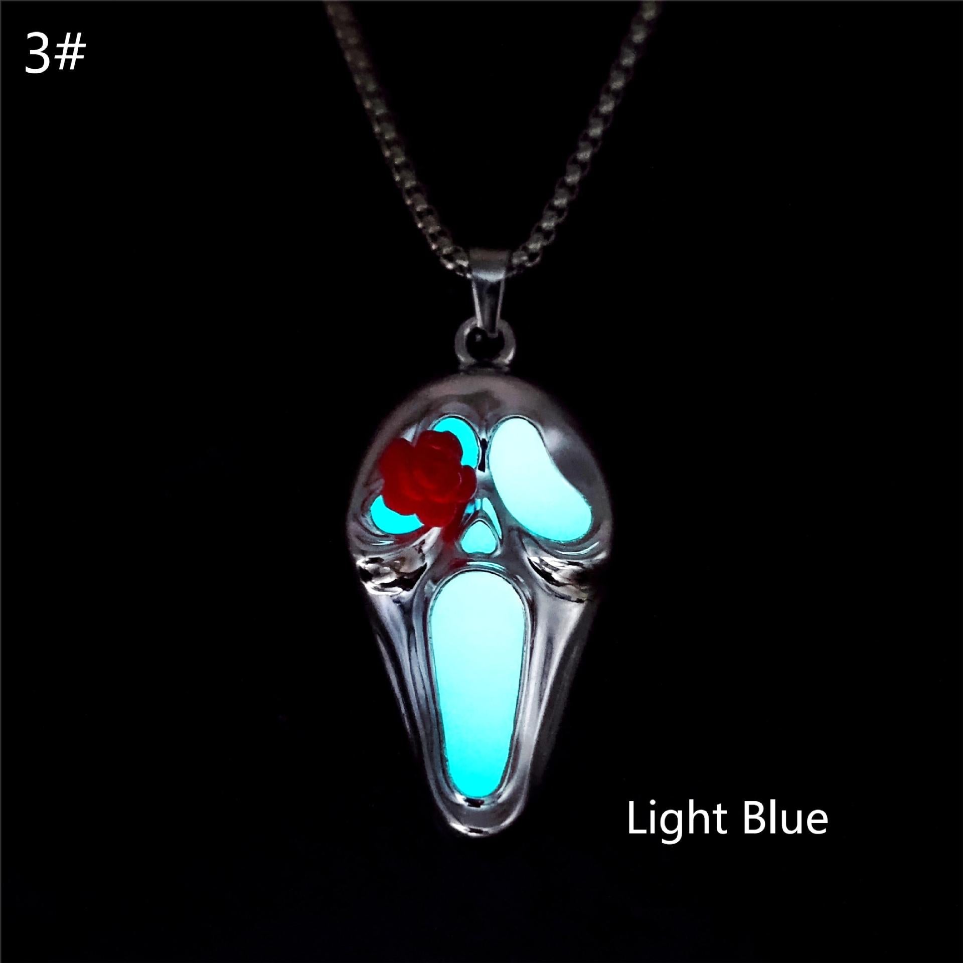 Wholesale   Exaggerated Luminous Skull Pendant  Necklace