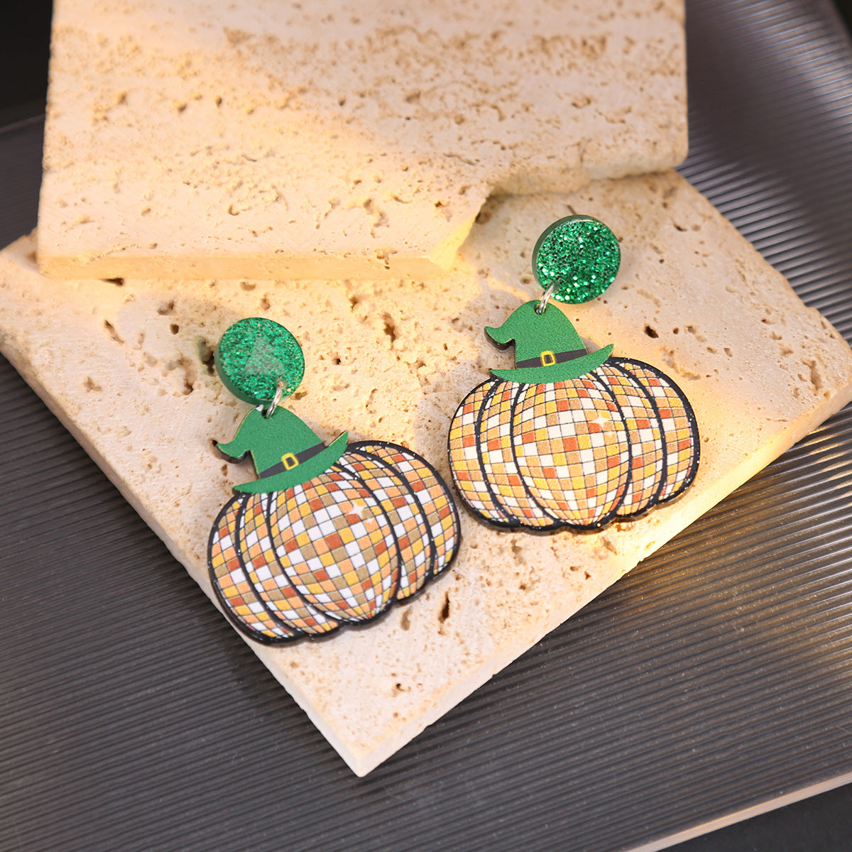Wholesale Cartoon Pumpkin Halloween Acrylic Earrings ACC-ES-MDD031