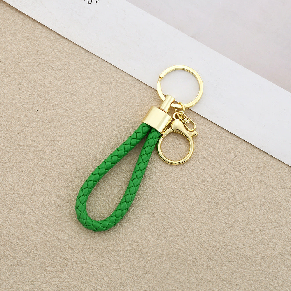 Wholesale Leather Round Dragon Woven Keychain Car Key Accessory Birthday Gift for Colleagues