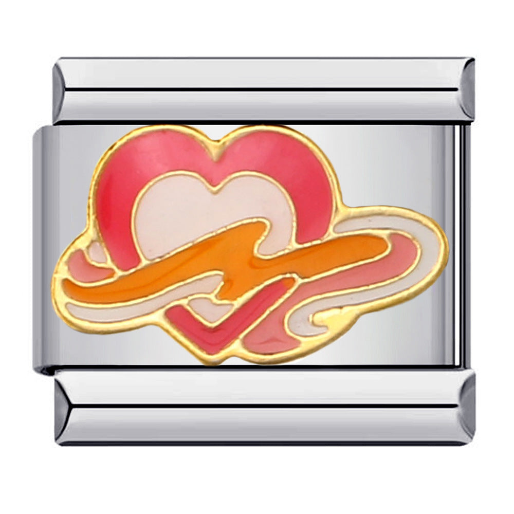 Wholesale Italian Charm Bracelet Welding Oil Dropping Cartoon DIYStainless Steel Composable Bracelet