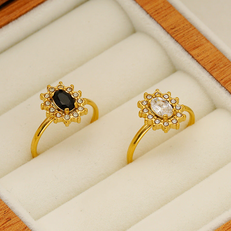 Wholesale Stainless steel zircon ring