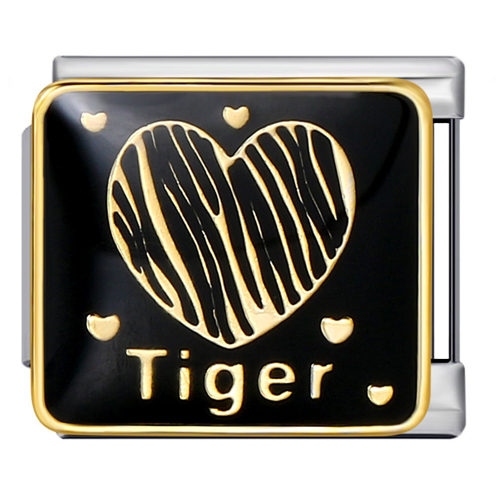 Wholesale Italian modular dripping oil cartoon DIY  titanium steel bracelet