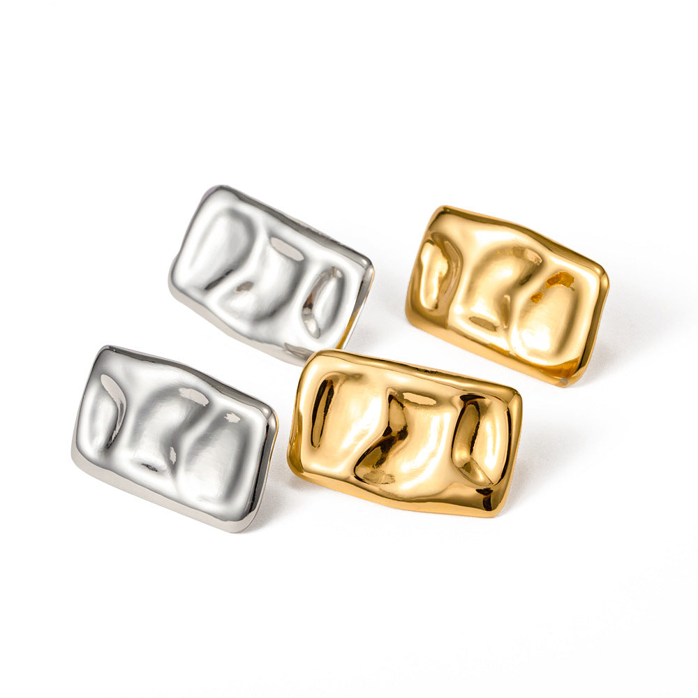 Wholesale Gold Plated Earrings Geometric Square Gold Earrings Stainless Steel Earrings ACC-ES-Wanx003