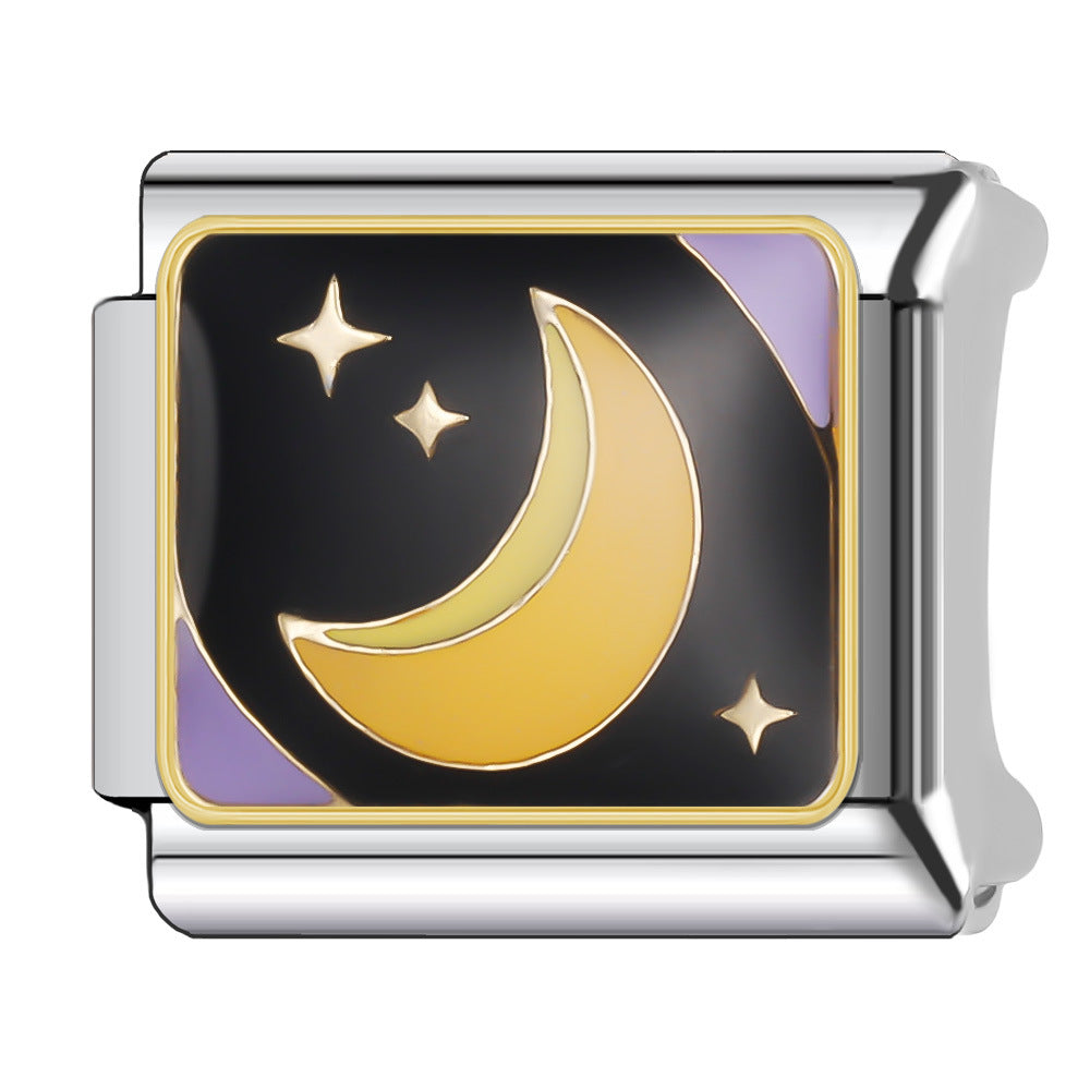 Wholesale Italian Charm Bracelet 9mm DIY Splicing Cosmic Star Series Stainless Steel Composable Bracelet