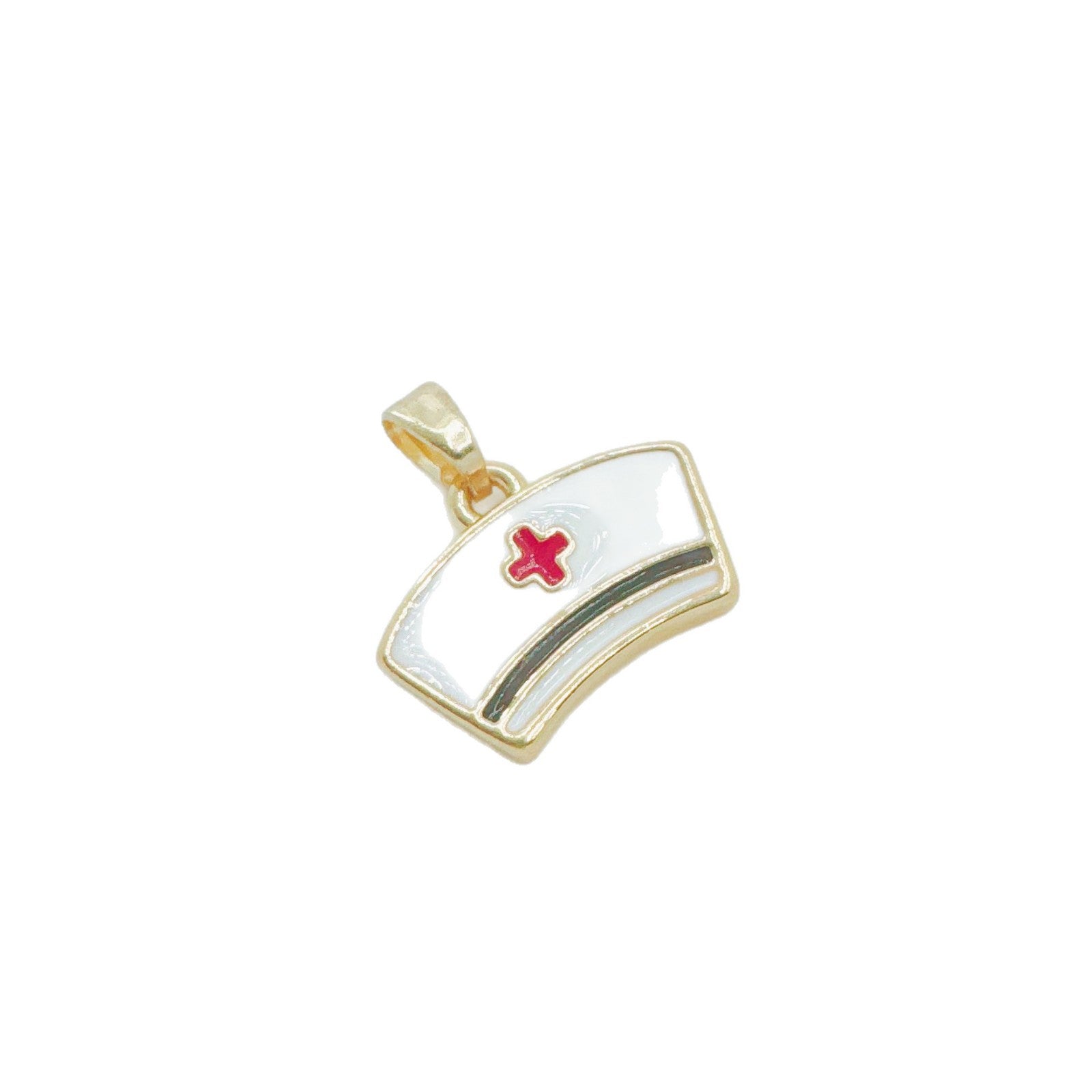 Wholesale 18K Gold Plated Copper Nurse Pendant Necklace,  Syringe and Nurse Cap Design,  Fashion Accessory for Women