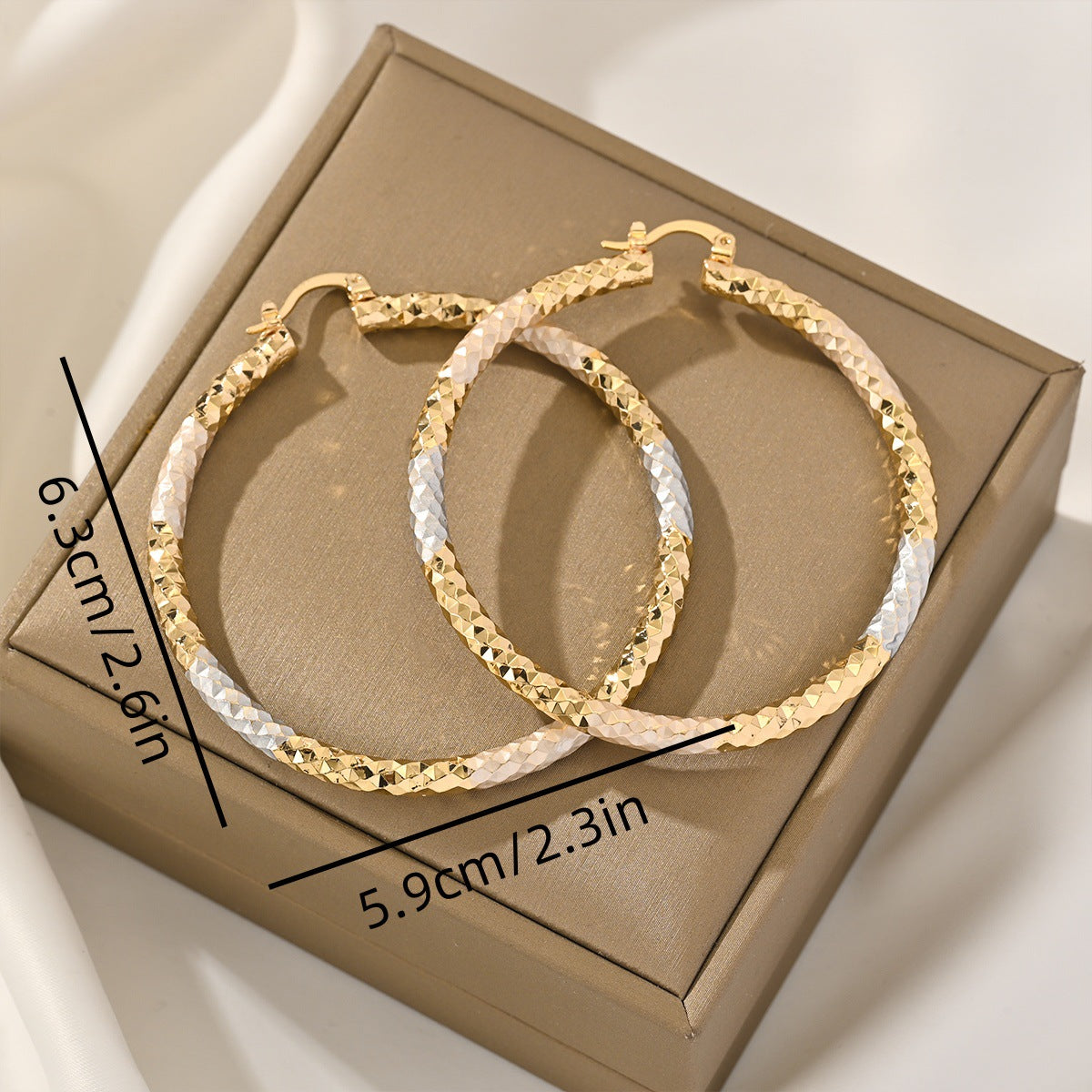 Wholesale 3PCS Large plain copper hoop earrings
