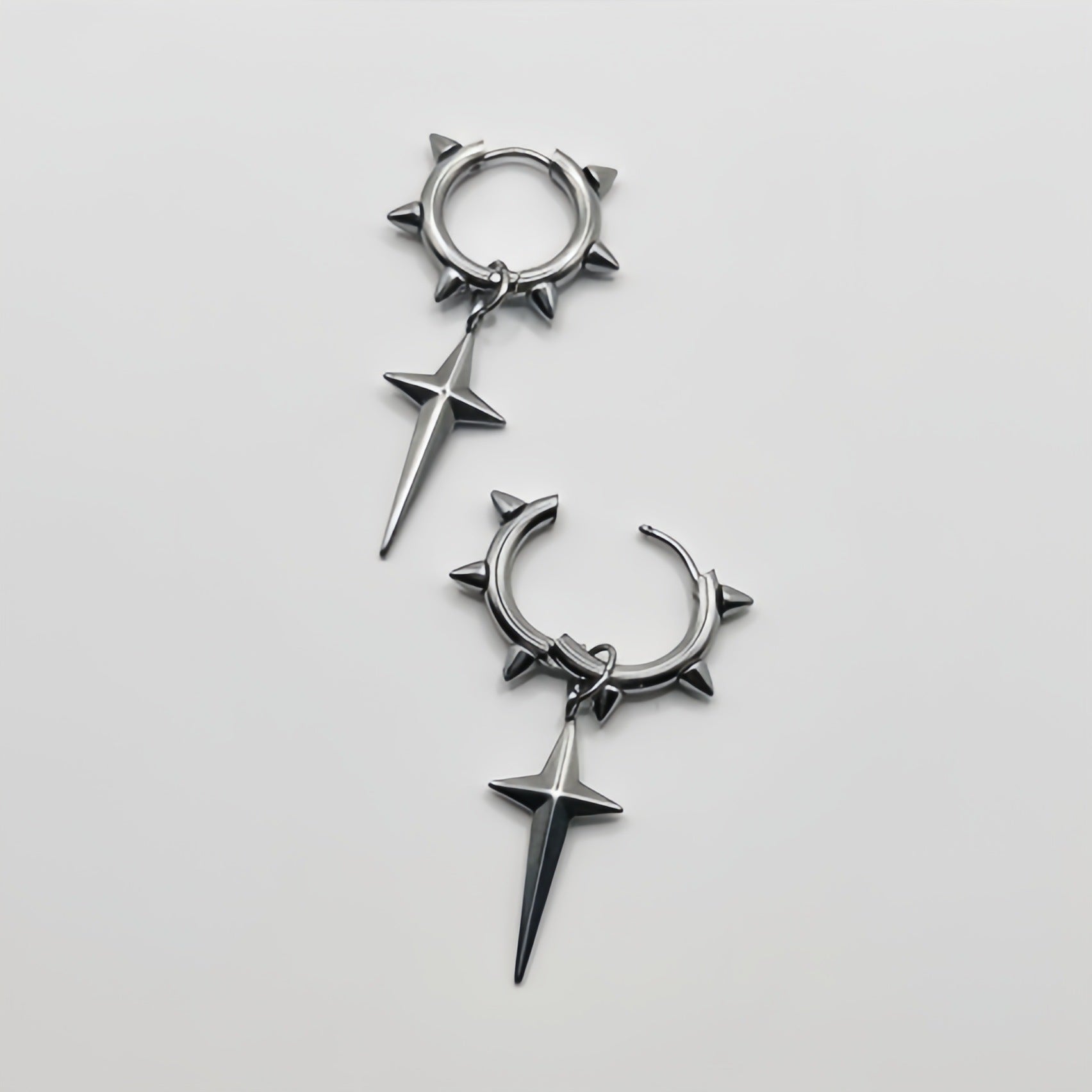 Wholesale  cross star earrings all-body stainless steel ear clip