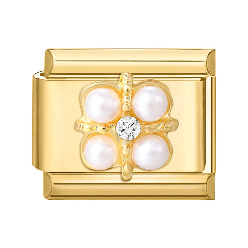 Wholesale 9mm Italian Charm Starter Bracelets DIY square Single Section Creative Stainless Steel Composable Bracelet