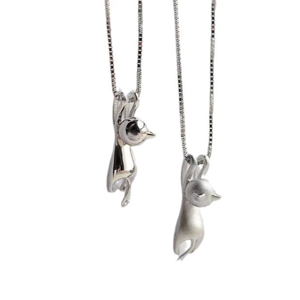 Wholesale alloy cute cat shiny necklace