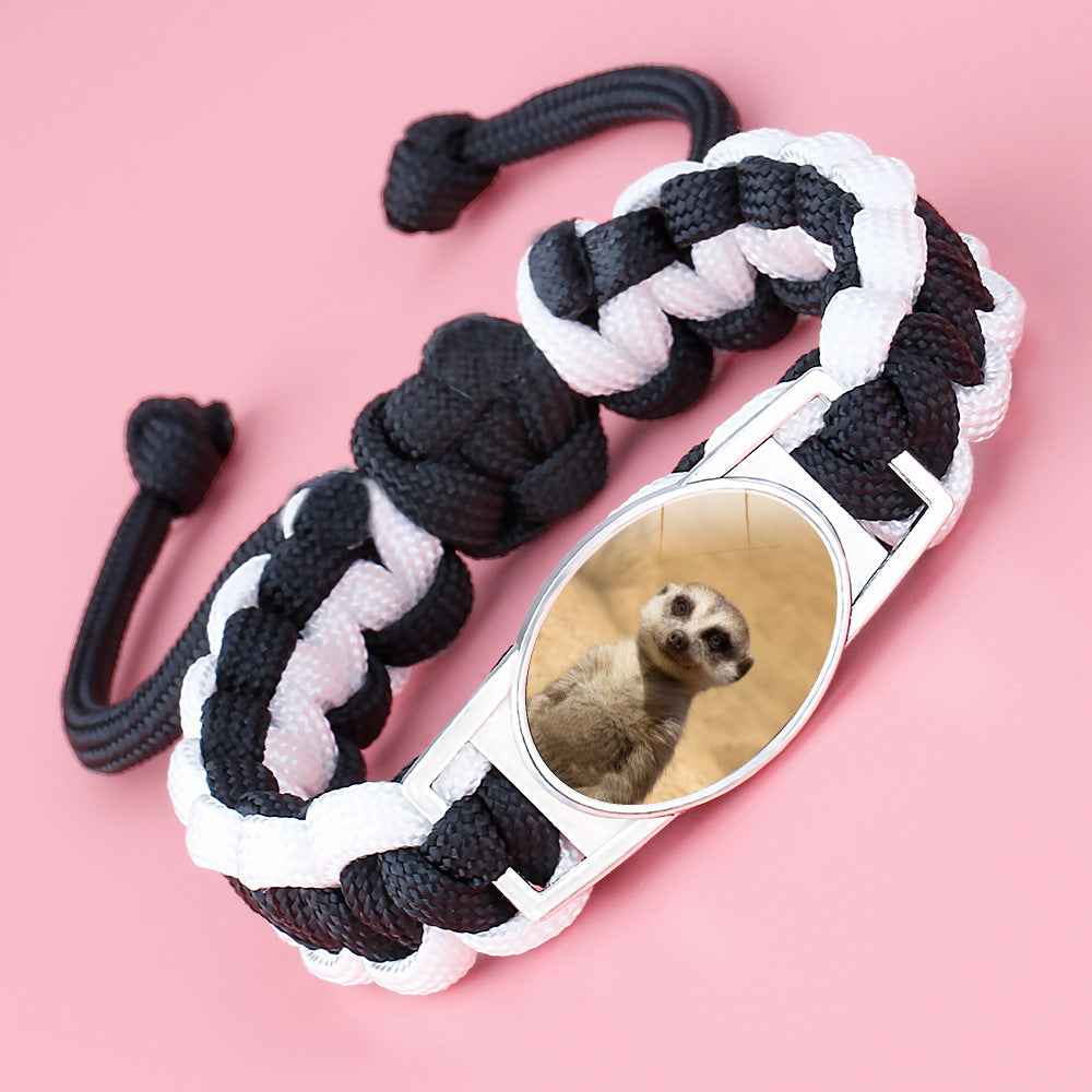Wholesale Braided animal lion adjustable bracelet