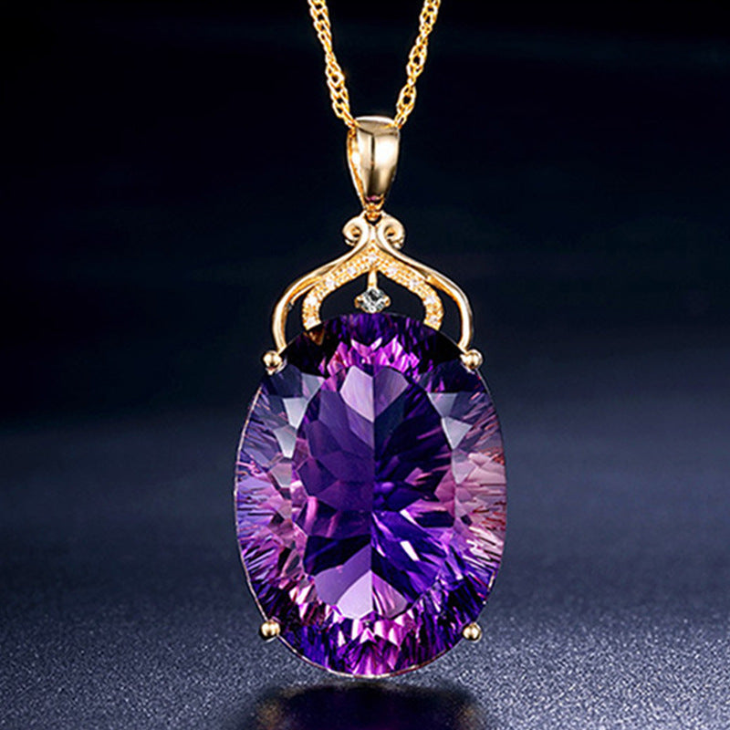 Wholesale  ladies pendant necklace  high sense amethyst necklace