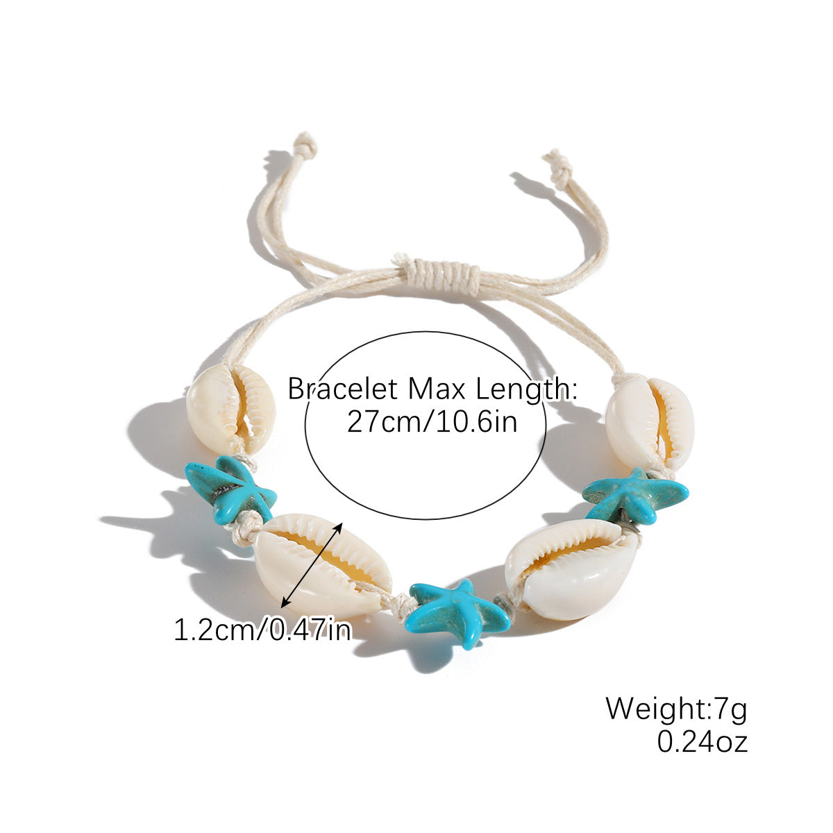 Wholesale Ocean Themed Handmade Braided Bracelet Adjustable Shell Conch Charm Unisex Everyday Wear