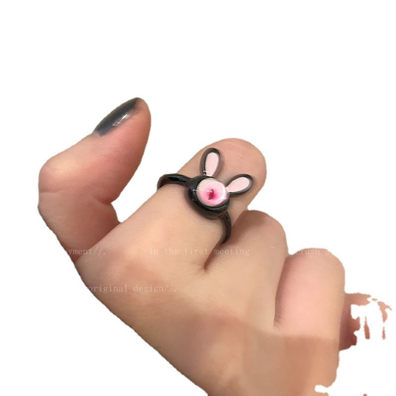Wholesale Funny Black Cat Open Ring