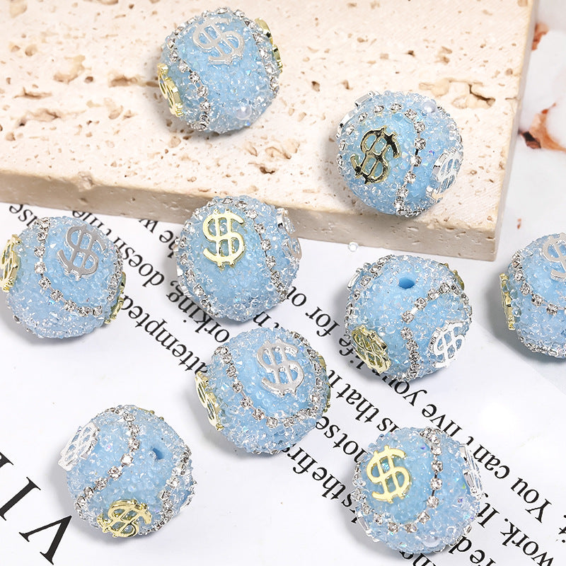 Wholesale of 5pcs Water Diamond USD Sugar Beads Diamond Ball Beads ACC-BDS-BLG010